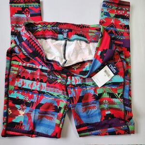 Chaps Multicolor Geometric Leggings